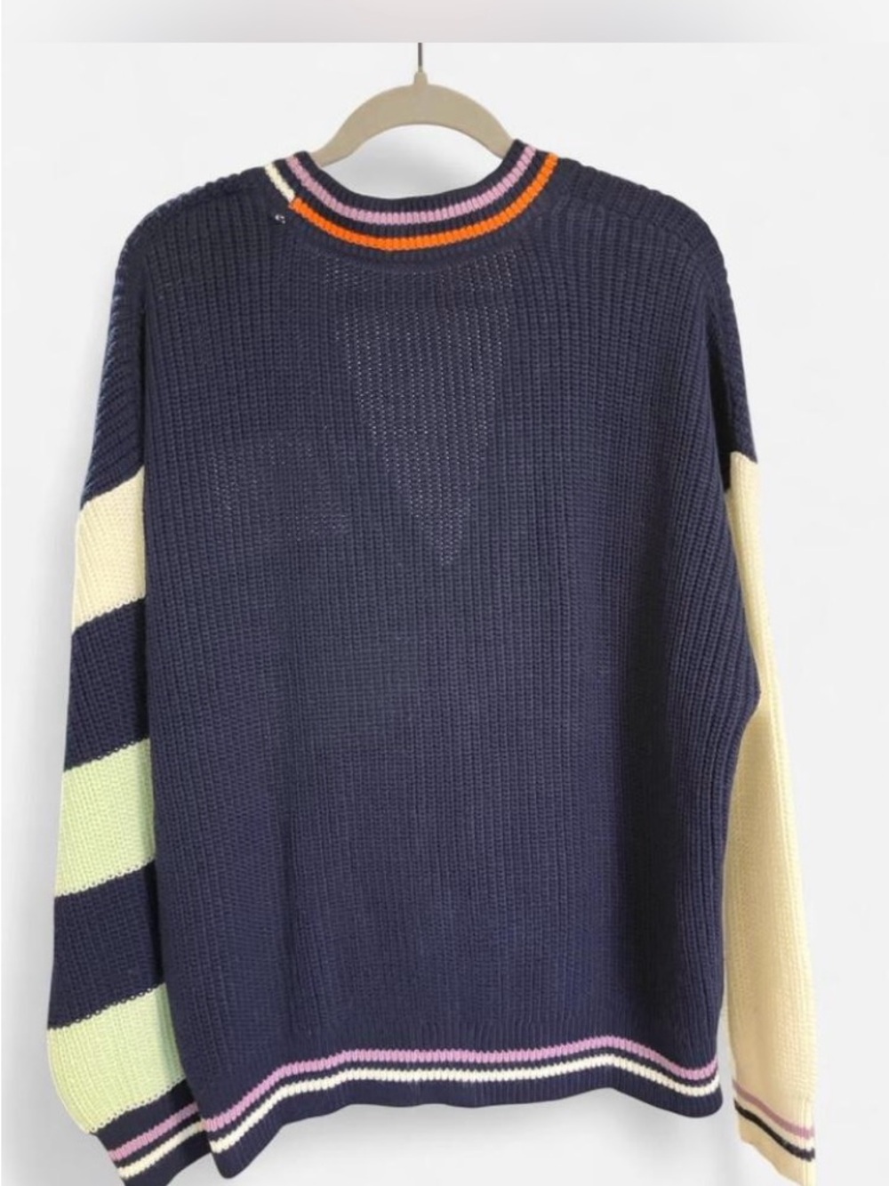 Anthropologie Daily Practice Oversized Varsity Colorblock Cardigan size L - Picture 2 of 8
